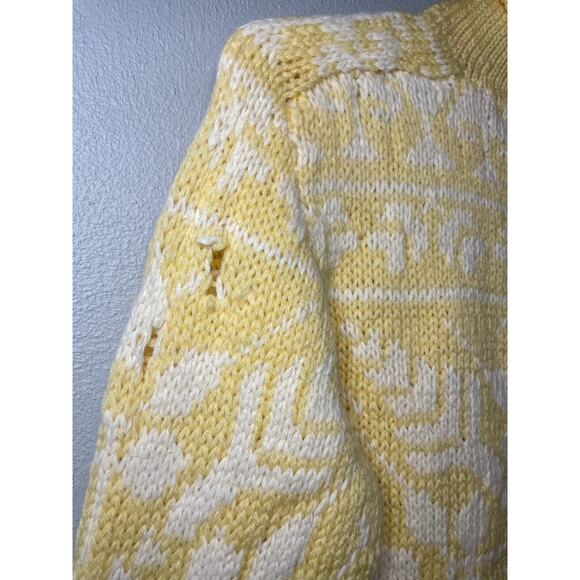 Vintage 80s Girls Junior's 16 Obermeyer Wool Yellow Ski Sweater - Picture 12 of 13
